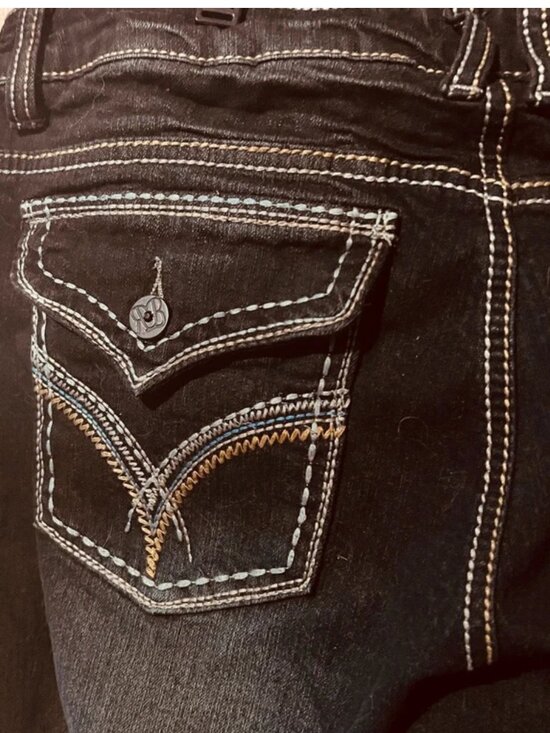 Royal Blue Denim - Premium Royal Blue NEW Boot Cut Reverse Stitch Western Indigo Jeans Size 13 32W